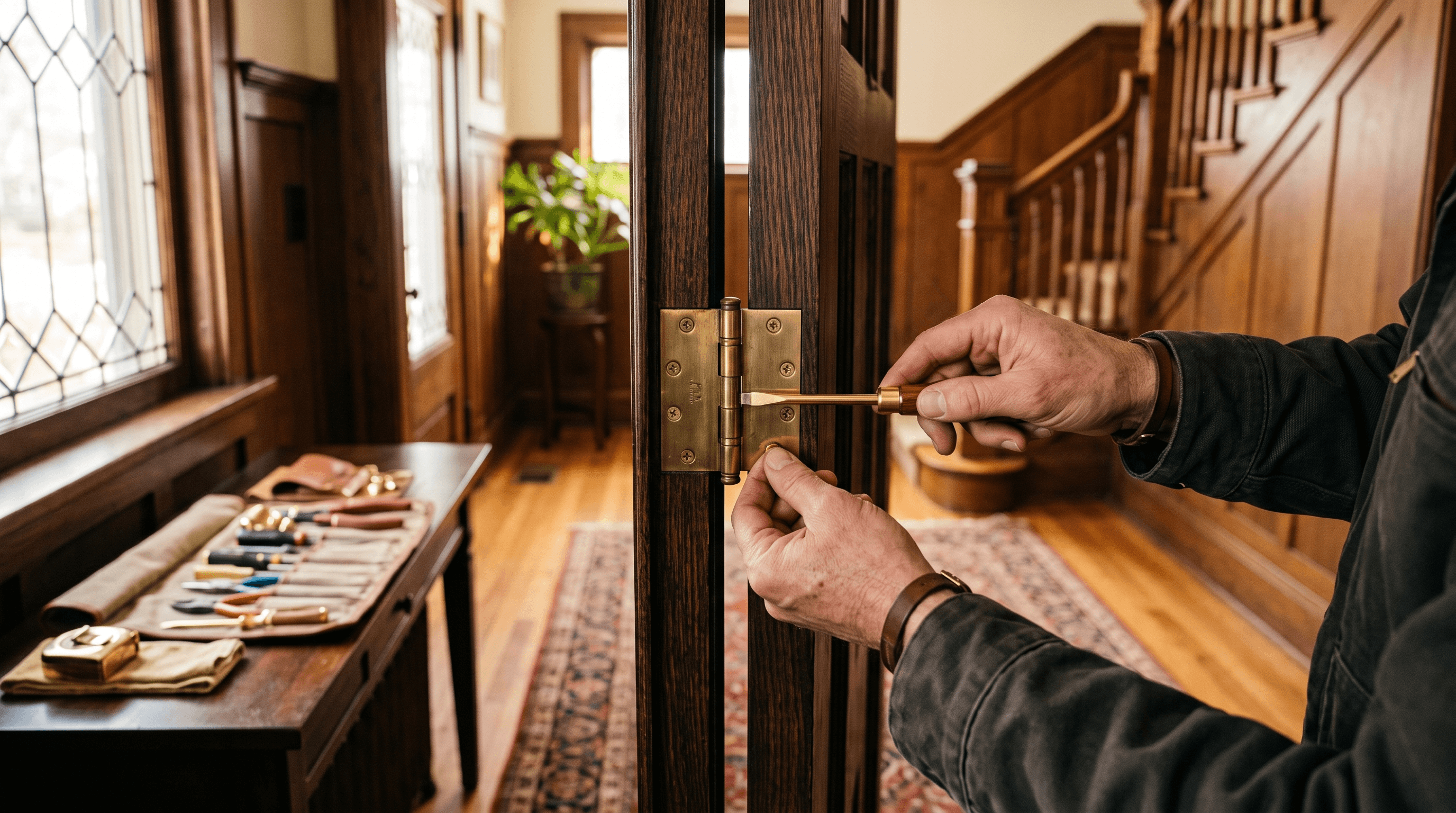A Stallion Craftsmanship technician carefully servicing a home fixture